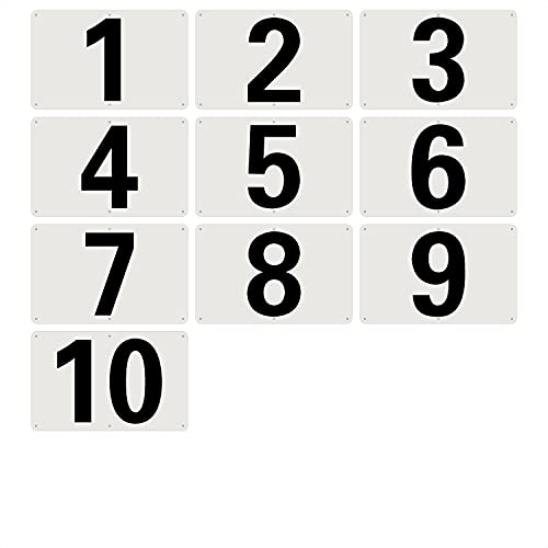 SICHENG アルミ板駐車場番号札防水.耐候 スクリーン印刷金属ベーキングワニス 径4.8φmm穴×6隅 ナンバープレート プレート看板 駐車場 数字 番号 標識 表示 屋内外対応