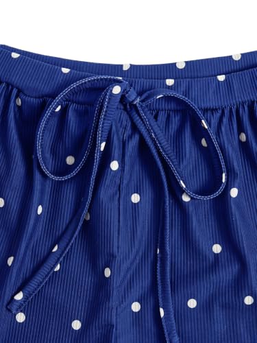 Image of MakeMeChic Women's Pajama Bottoms Floral Print Tie Front Micro Short Side Slit Summer Lounge Shorts