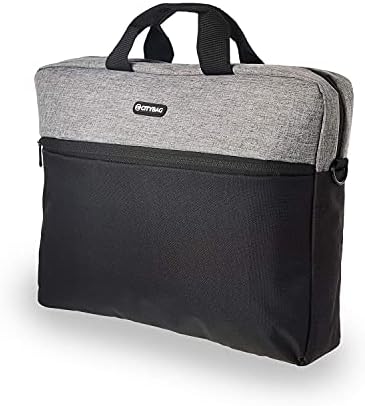 15.6 Inch Laptop Bag – Laptop Shoulder Bag, Business Briefcase Laptop Case – Compact PC, Tablet/Computer Carrying case with Accessory Storage Pockets (Grey Melange)