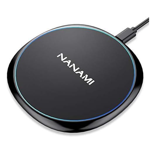NANAMI Cargador Inalámbrico Rápido, 7.5W Qi Wireless Charger para iPhone 12/11/11 Pro/11 Pro MAX/XS MAX/XR/XS/X/8 /8,10W Carga Rápida para Samsung Galaxy S20/S10/S10E/S9/S9+/S8/S7, Note 10/9/8,AirPods