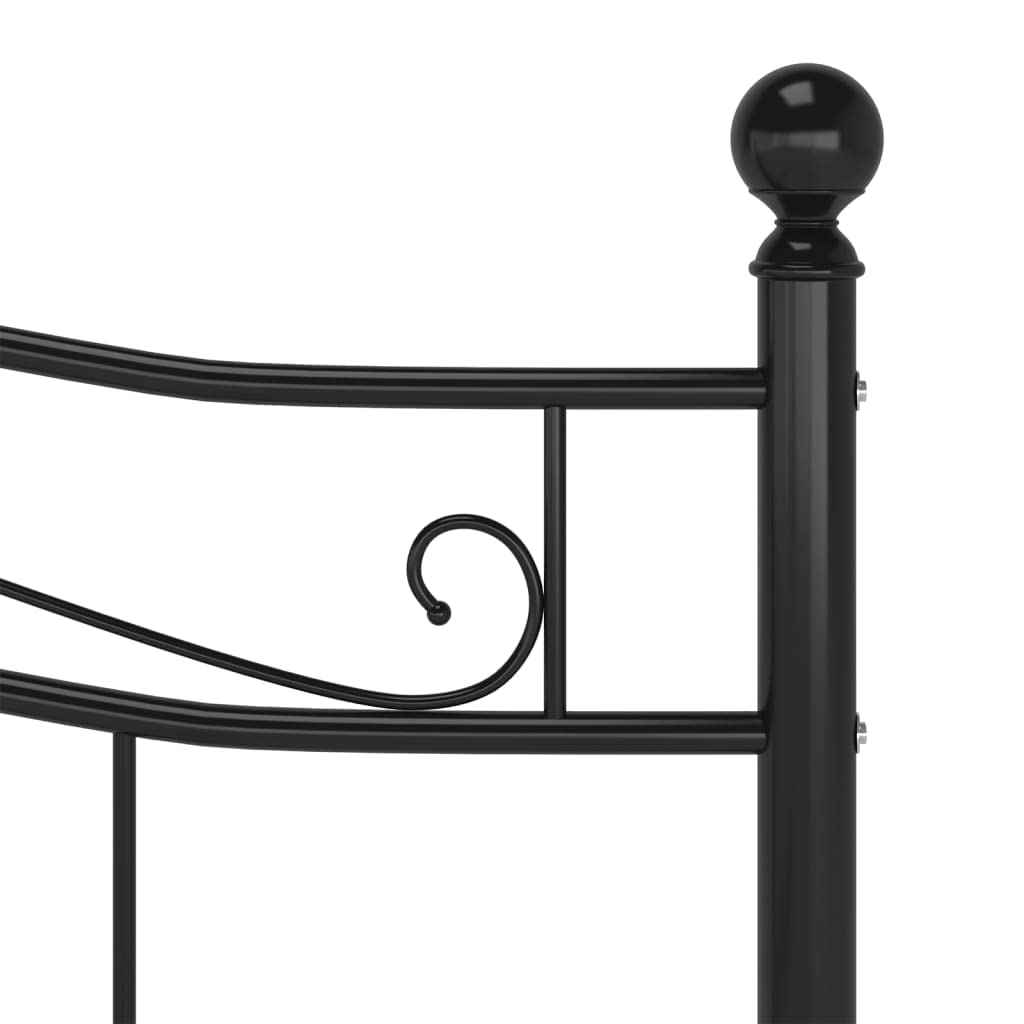 vidaXL Estructura de Cama Dormitorio Habitación Muebles Mobiliario Matrimonio Cuarto Descanso Robusta Duradera de Metal Negro 200x200 cm