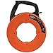 Klein Tools 56382 Non-Conductive Fiberglass Fish Tape, Multi-Groove Wire Puller, Optimized Housing and Handle, 50-Foot x 3/16-Inch