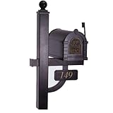 Gaines Manufacturing Keystone Deluxe Mailbox Post in Black