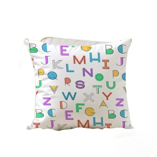 �V���v���ȉp�ꕶ���N�b�V�����J�o�[ 30x30cm/White5
