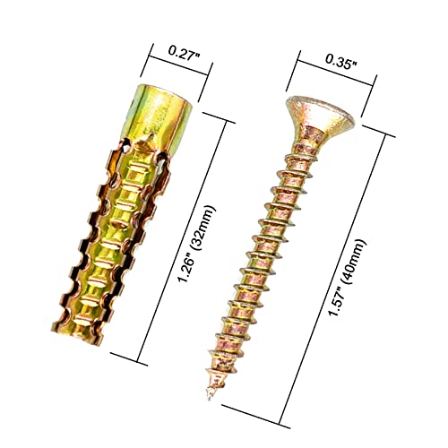 Heavy Duty Steel Wall Anchor With Screws, 60 Pcs Tree Shaped Steel Wall Anchor For Concrete Wall, Hollow-Wall And Wooden Wall(6X32Mm) #TOP1