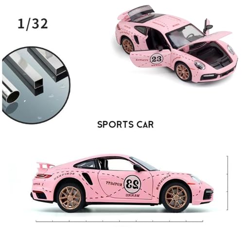 Auto de juguete 1:32 Porsche 911 GT3 Turbo S rosa miniatura 2