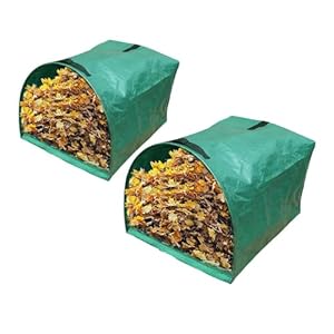 Gardenpal 2-pack Yard Waste Bags for Collecting Leaves, PE Gardening Bags, Lawn and Leaf Bags, Large Yard Dustpan-Type Garden Bag, Reuseable Garden Waste Container, 53 Gallon Per Bag