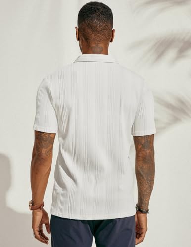 Image of PJ PAUL JONES Mens Polo Shirts Short Sleeve Textured Knit Polos