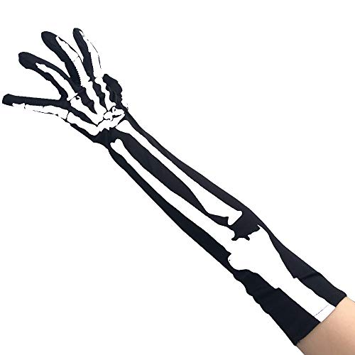 Yilistore Women Novelty Gloves,Halloween Skeleton Gloves,Spider Gloves,Fishnet Long Gloves For Cosplay  thumb #2