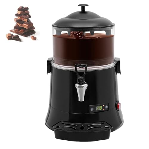 MXHACD Máquina De Calentamiento De Chocolate Comercial De 10l/5l, Calentador Eléctrico para Café con Chocolate, Té con Leche, Temperatura Ajustable De 30-90 ℃(Size:5L,Color:Negro)