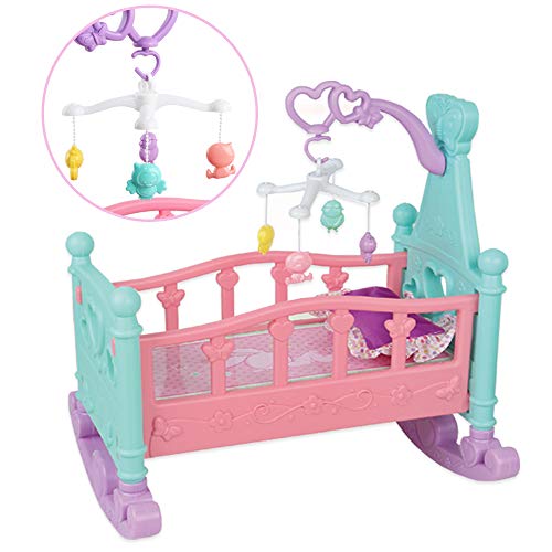 deAO 15-teiliges Spielset Meine erste Babypuppe mit einem Miniaturbett, einem mobilen Kinderbett, einem Hochstuhl… – Bild 5