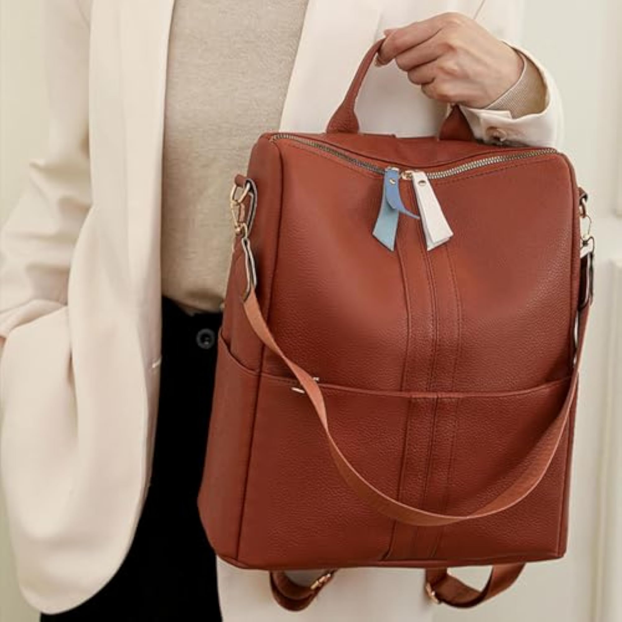 Backpack Utility Modern Compact Casual PU Leather Purse for Gifts