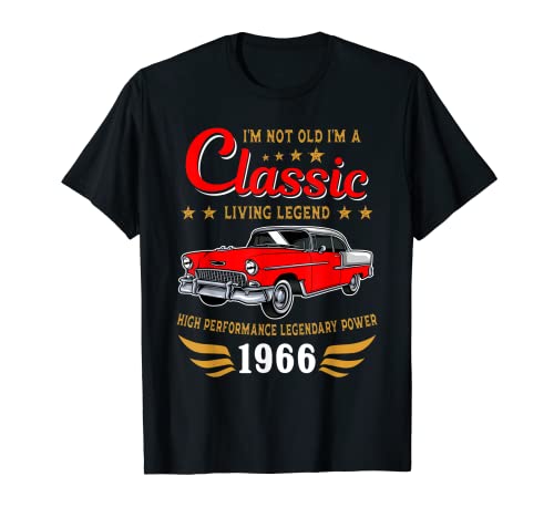 Vintage 1966 Birthday Classic Car for Legends Born In 1966 Maglietta