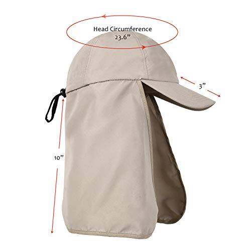 Sun Hats For Men With Ear Neck Flap Cover Upf 50+ Uv Protection Baseball Cap For Safari, Hiking, Fishing, Outdoor Adventures #TOP5