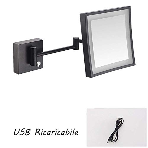 Miroir maquillage LED mural 3X pivotant 360 avec bras extensible - 7