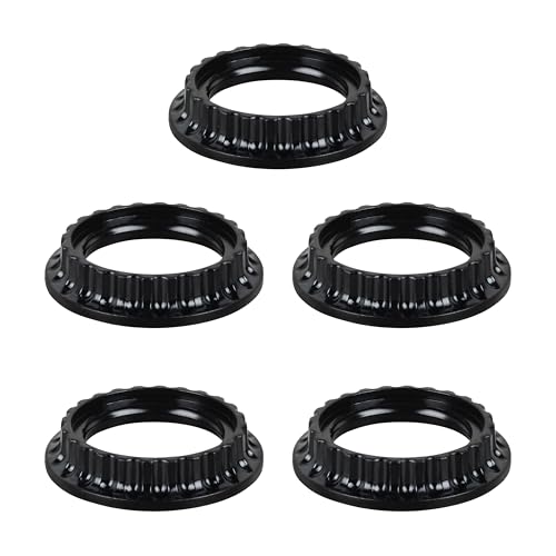 Image of Lamp Holder Sunshade Ring, E26 /E27 Threaded Lampshade Fixing Ring Suitable for Lampshade /Lamp Holder Black 5-Piece Set
