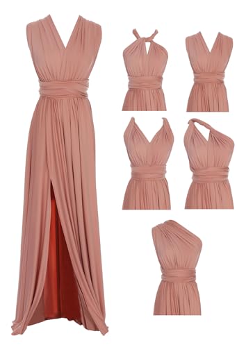 Image of Edaydress Full Length one Dress with Over 100 Styles Multi Ways wrap Convertible Infinity Slit Bridesmaid Dresses