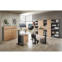 MEMPHIS Aktenregal Standregal Artisan Eiche Graphit 45 x 197 x 38 cm – Ansicht 6