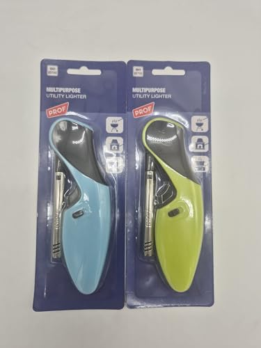 Generico Accendino Multiuso Professionale, vari colori per Barbecue e Cucina confeziona da 12 pezzi