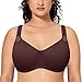 DELIMIRA Femme Soutien Gorge Minimiseur sans Couture à Armature Emboitant sans Couture Marron 95D