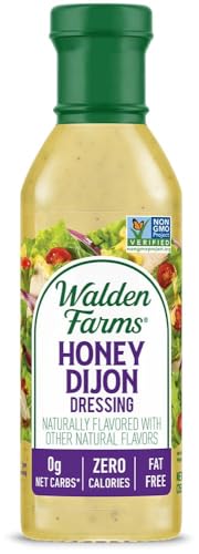 Walden Farms Honey Dijon Dressing - Calorie-Free, Gluten-Free, Low Carb, Keto-Friendly, Sugar-Free, Sweet Honey & Dijon Mustard Flavor, (12 oz Bottle)