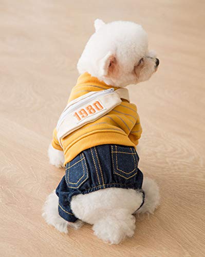 Ropa para perros Sweatshirt y Jeans MilTrees amarillo miniatura 4