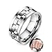 AMZCOM Spinner Ring Edelstahl Silber Breit, Angst Ring Herren Drehbarer Meditationsringe Zappel Ring, Anti Stress Ring Sorgenband, Erwachsene Dekompression Spielzeug,7