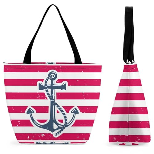 Sac de shopping pour voyage en voile rouge et blanc idéal pour vos escapades