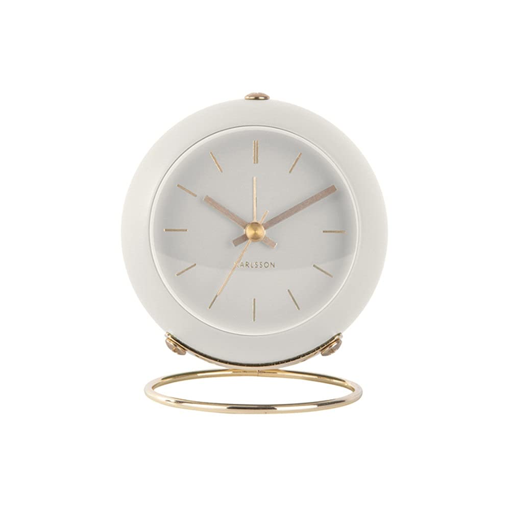 Hrwly White. Alarm Clock Mute Light Net Red Desk Clocks(White.)