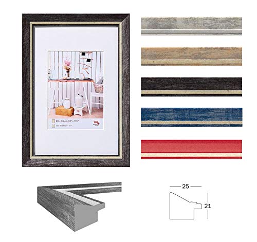 walther design Bilderrahmen rot 50 x 70 cm mit Passepartout, Chalet Designrahmen EL070R – Ansicht 2