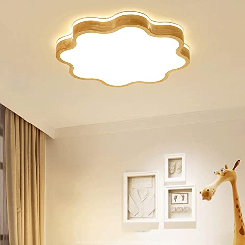 Lámpara de techo de madera nórdica moderna LED plana para iluminación interior 4