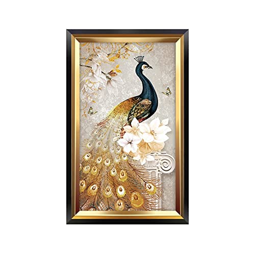 Peinture diamant fleur de paon pour sublimer la décoration du salon