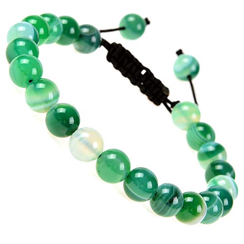 Image of Massive Beads Natural Healing Power Gemstone Crystal Beads Unisex Adjustable Macrame Bracelets 8mm