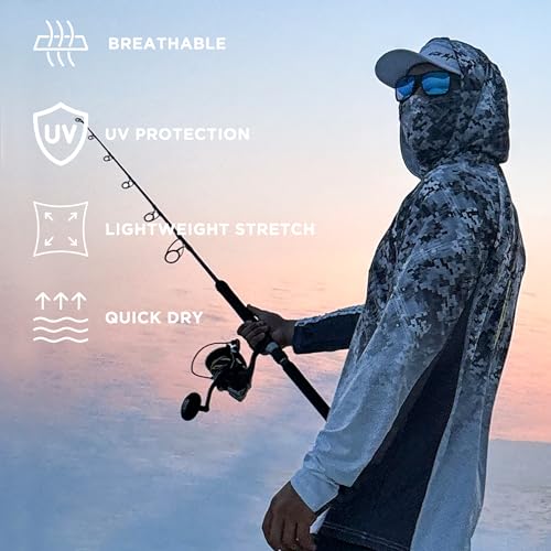 SYNKER Stealth All Weather Performance Fishing Camo Hoodie | UPF 50+ Long Sleeve Shirt for Men and Women, Camouflage3