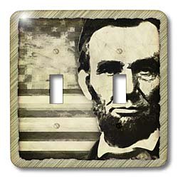 Abraham Lincoln interrupteur à baïonnette 3dRose décoration murale salon et bureau