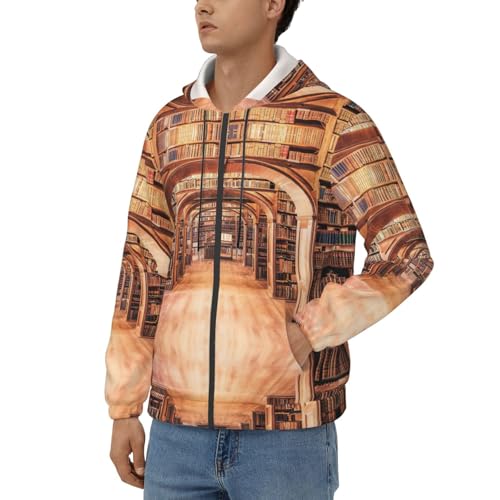 Sweatshirts décontractés à motif bibliothèque avec col à capuche - 2