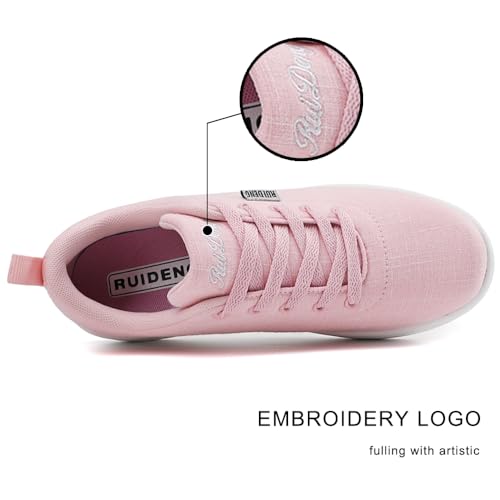 Image of RUIDENG Platform Sneakers for Women Walking All Day | Slip Resistant Work Shoes for Women Comfortable | 2 Inch Thick Wedge Rocker Bottom
