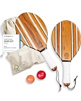 two46 Frescobol - Premium Beachball Set aus Holz | Handgefertigt & Langlebig | TESTSIEGER 2024 | inkl. Anfängerball & Tasche | Perfekte Geschenkidee | Der Trendsport aus Brasilien