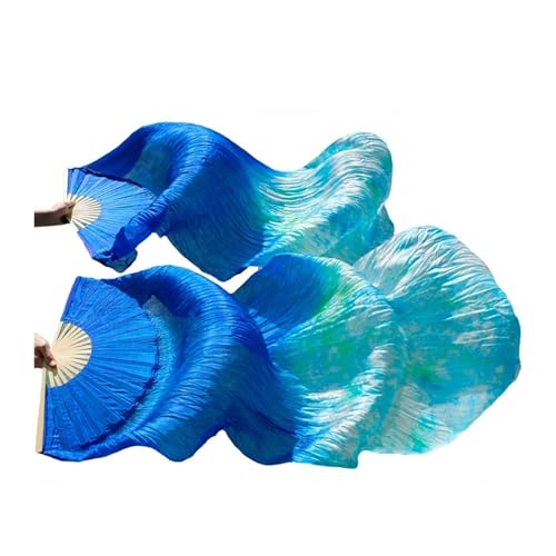 Éventails de voile danse du ventre soie multicolores 120x90cm 2 pièces