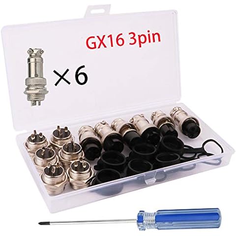 RUNCCI-YUN Conector de Aviación de 6 Piezas de 3 Pines GX16 Cover