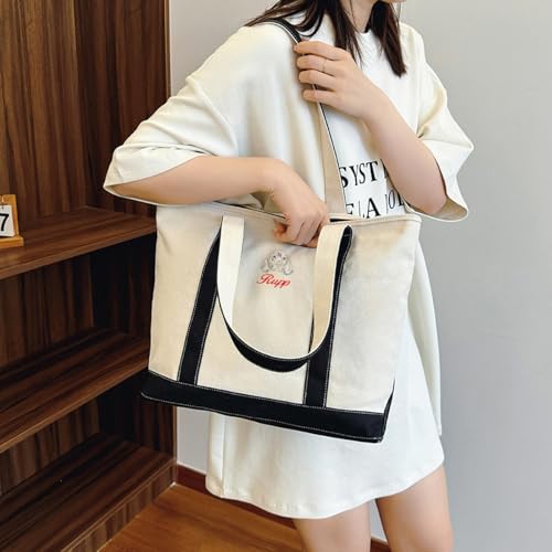 Bolso Tote de Lona Personalizado con Bordado de Cara de Perro miniatura 2