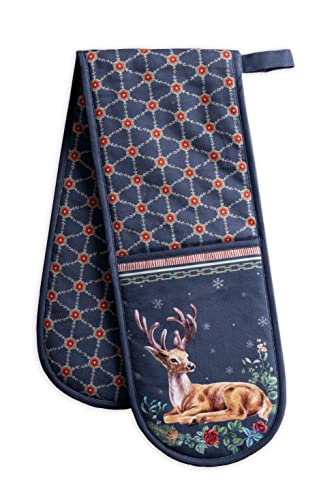Maison d' Hermine Christmas Joy Gants de cuisine 100 % coton | Double gant de four pour barbecue, cuisine, micro-ondes, manipulation d'ustensiles de cuisine chauds, automne/hiver (18 cm x 89 cm) Cover
