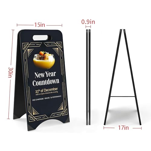 A-Frame Chalkboard Sign Large 15" x 30" Sandwich Chalkboard Double Sided Sidewalk Signs Outdoor Foldable Blackboard Menu Display for Weddings, Restaurant, Business by TONICE - Image 2