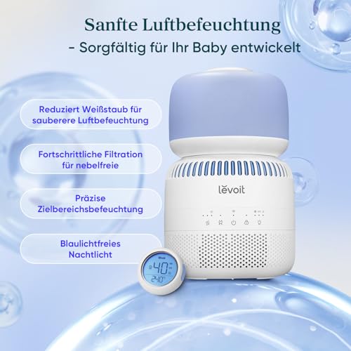 Levoit Smart Verdunstungsluftbefeuchter für Baby, Schlafzimmer, 3,8 L – Ansicht 2