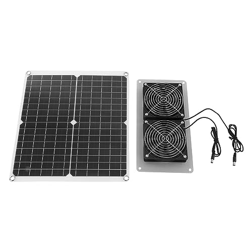 Extractor de Aire Solar, Kit de Ventilador de Panel Solar Impermeable Portátil de 18 V 25 W para Invernadero para...