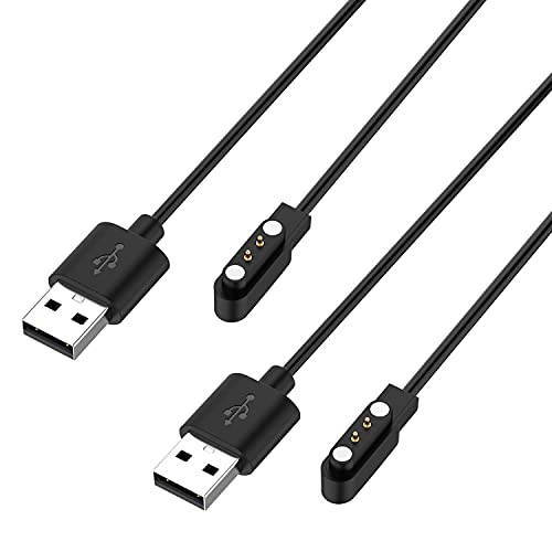 RuenTech 2-Pack Charger Compatible with Willful SW021 ID205L SW025 ID205S Smart Watch Charger, 3.3ft Magnetic Replacement Charger Only for ID205L ID205S(Not for ID205) (Black2)