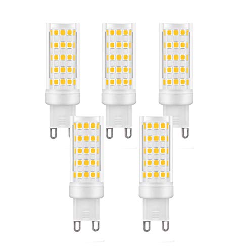 COUSON Bombilla LED G9 9W Blanco Frío 6000K AC/DC 230V Equivalente a 80W Lumen 810LM Pack de 5 Cover