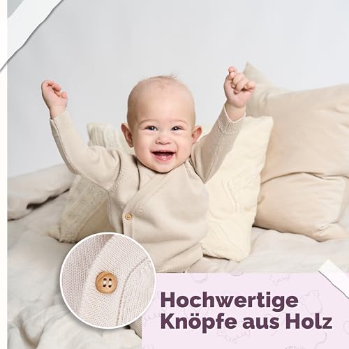 Livella | Bundhose & Wickeljacke aus 100 % Merinowolle – Baby Set in Altrosa (Gr. 62–74) – Mitwachsend, OEKO-TEX zertifiziert, temperaturausgleichend, hautfreundlich & maschinenwaschbar