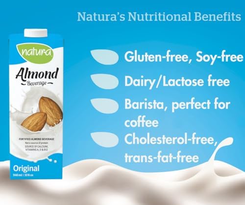 NATURA Fortified Almond Milk - Barista Approved - Gluten Free - Dairy Free - Vegan - Shelf Stable - Plant Based Beverage - Non-GMO - Made in Canada | 946ml — view 2