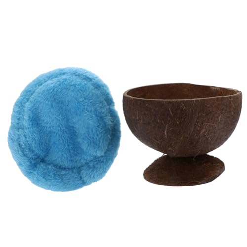 ORFOFE Bite-ハムスターの巣 リス ココナッツの殻 休憩場所 鳥 ケージに入れやすい 小動物用 楽しいおもちゃ